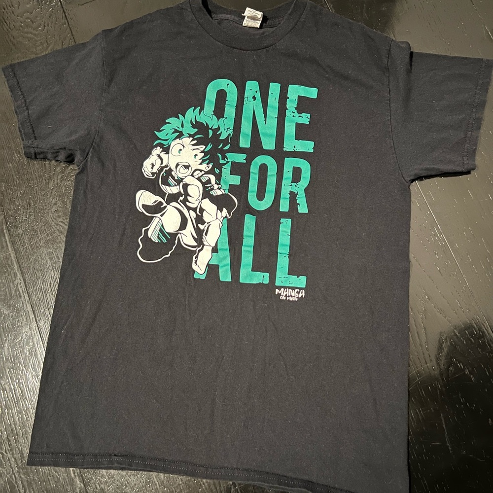 My Hero Academia “One For All” Deku Anime T-Shirt Black Men’s Medium